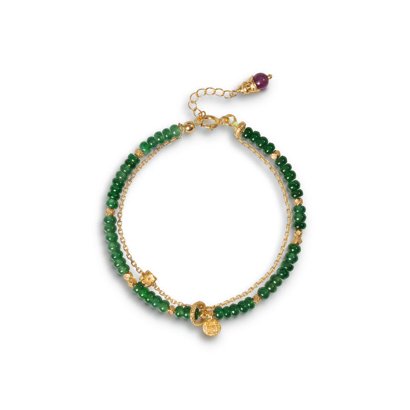 Bracelet en jade Hetian naturel Lotus Éclat Pur