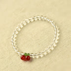 Natural White Crystal Cherry Bracelet Necklace Set – Soothe Emotions, Cleanse Aura