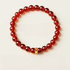 Natural Garnet Beaded Bracelet - Attract Good Fortune & Warm Vibes
