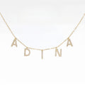 Custom Full Diamond Letter Pendant Necklace | 925 Sterling Silver Layered Name Necklace