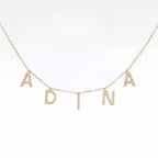 Custom Full Diamond Letter Pendant Necklace | 925 Sterling Silver Layered Name Necklace