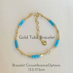 Natural Turquoise & Pearl Stackable Bracelet - Ease Stress & Vintage Elegant Vibe