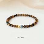 Bracelet Lotus œil de tigre naturel — Paix et bonheur, Chance continue