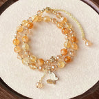 Citrine & Amethyst Double-Layer Bracelet - Attract Wealth, Boost Luck, Layer for Career Success