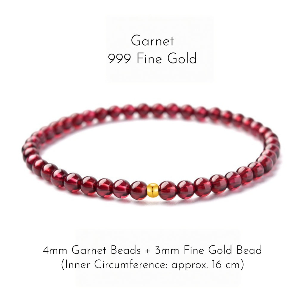 Minimal Garnet & Gold‑Accent Bracelet