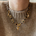 Natural Tiger Eye Stone Necklace — Maillard Starburst Couple