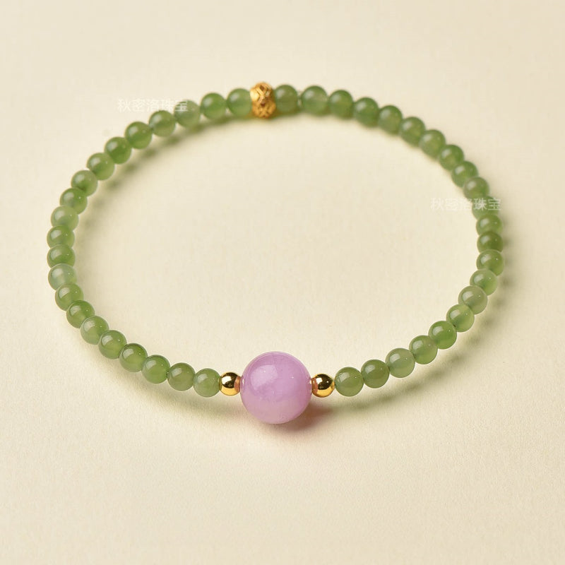 Spring Bloom Hetian Jade Bracelet - Calm, Balance and Positive Vibes