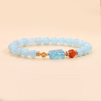 Bracelet en aigue-marine naturelle pour attirer la richesse