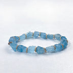 Bracelet en Aigue-marine naturelle brute Sérénité