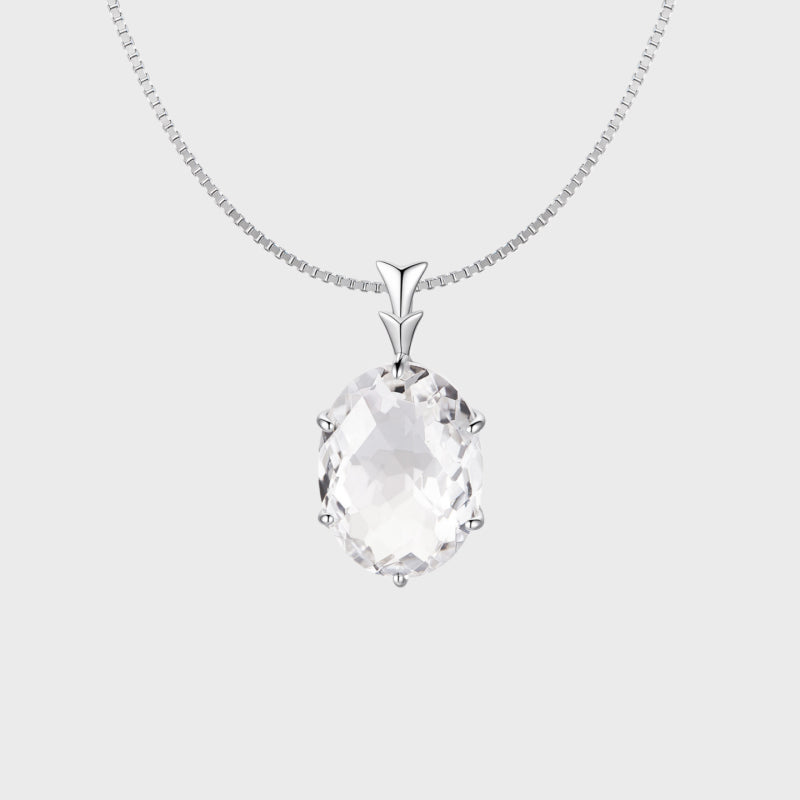 Silver Oval Clear Quartz Choker · Enhance Focus