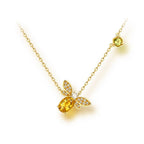 Collier Abeille Délicate en Citrine – Attraction de la Richesse & Douce Carrière