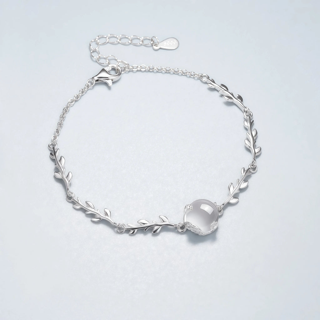 Plum‑Blossom Chalcedony Sterling Silver 3‑Piece