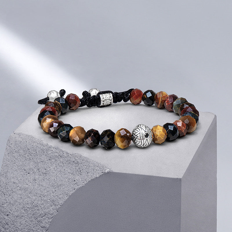 Evil Eye Multi-Color Tiger Eye Bracelet — Guardian for Boyfriend