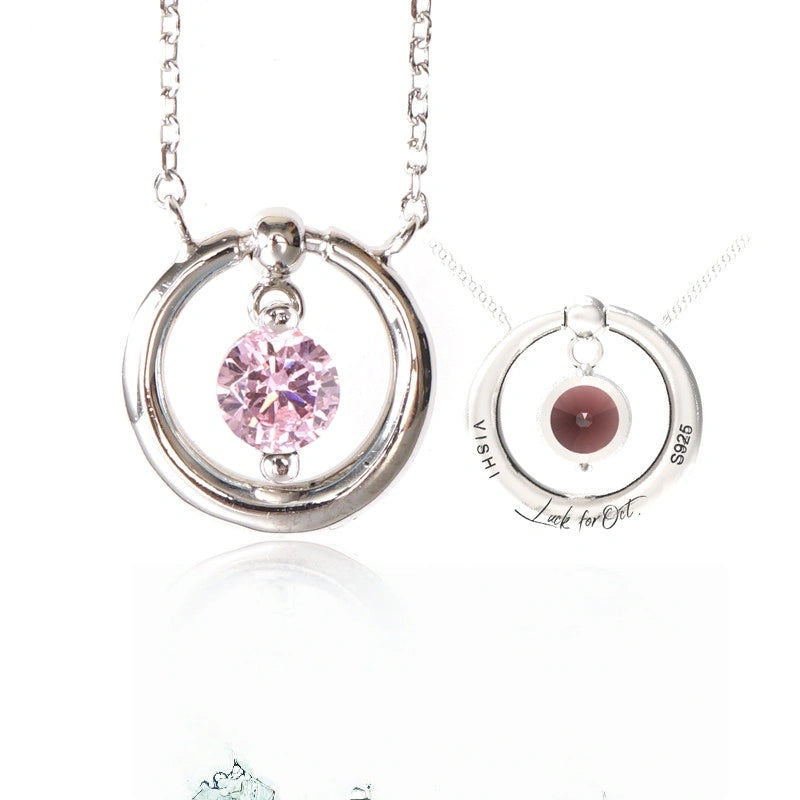 60th Birthday Necklace - Six Rings for Six Decades Sterling Silver Birthstone Gift