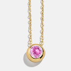 Dainty Birthstone Necklace | 925 Sterling Silver Colorful Crystal Pendant | Minimalist Clavicle Chain