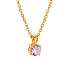 Colorful Birthstone Pendant Necklace | Dainty CZ Clavicle Chain | Perfect Birthday Gift for Women