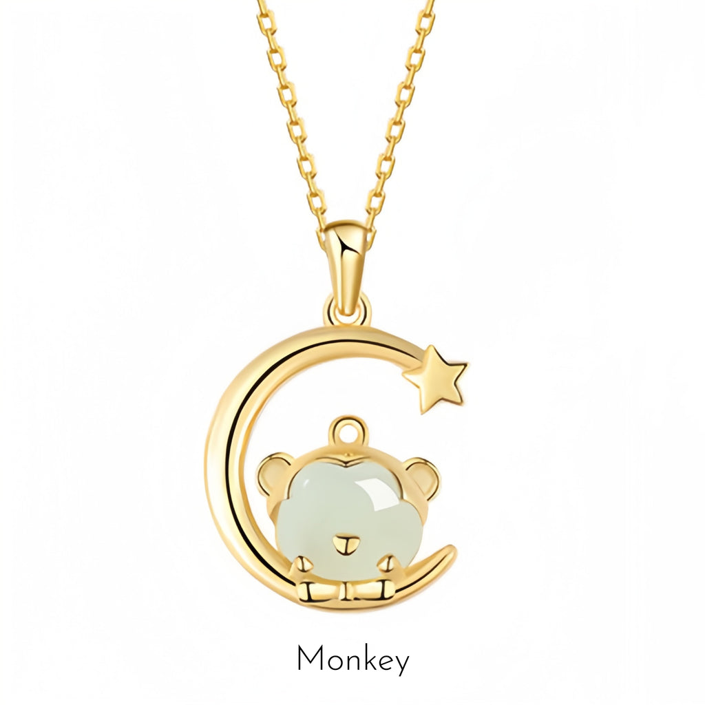 Hetian Jade Chinese Zodiac Necklace - Peace and Blessings All the Time
