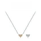 Heart Birthstone Necklace for Women | 925 Sterling Silver Three Stone Pendant | Dainty Birthday Gift