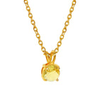 Colorful Birthstone Pendant Necklace | Dainty CZ Clavicle Chain | Perfect Birthday Gift for Women