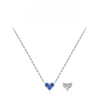 Heart Birthstone Necklace for Women | 925 Sterling Silver Three Stone Pendant | Dainty Birthday Gift