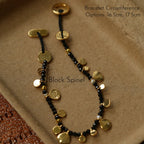 Hand‑Hammered Gold Coin Natural Stone Beaded Stack Bracelet - Healing, Inner Power