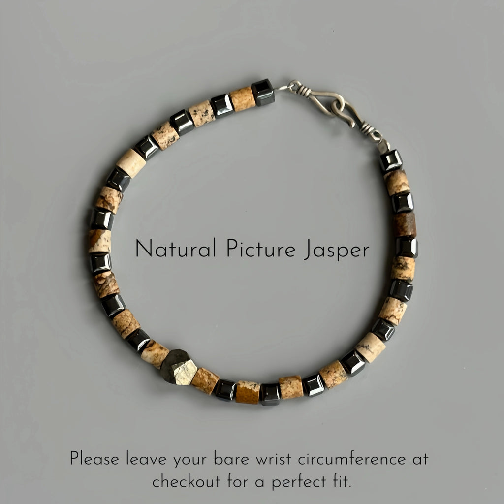 Wild‑Vibe Natural Stone Bracelet - Rootedness, Centering, Empowerment