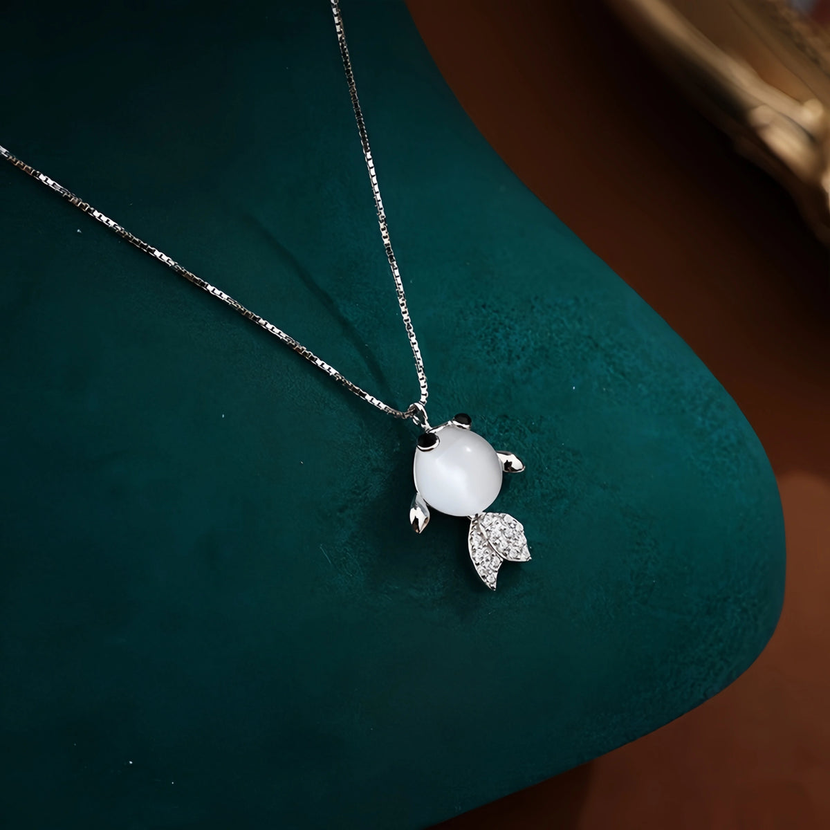 Pendentif Trèfle à quatre feuilles bleu en cristal naturel – Cadeau porte-bonheur pour elle / Maman