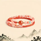 Natural Nanhong Agate Double/Triple-layer Bracelet - Fortune & Good Luck