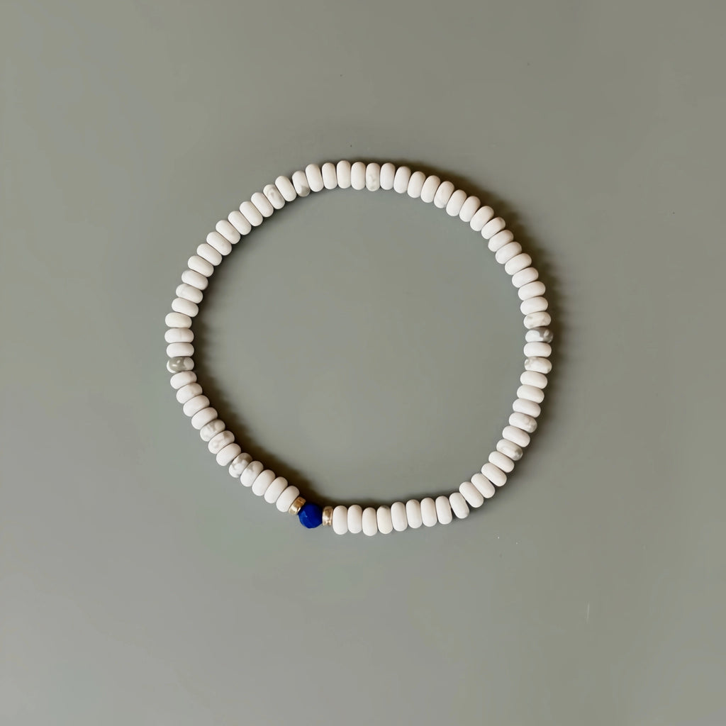 Natural Stone Abacus Bead Stackable Bracelet - guards inner peace
