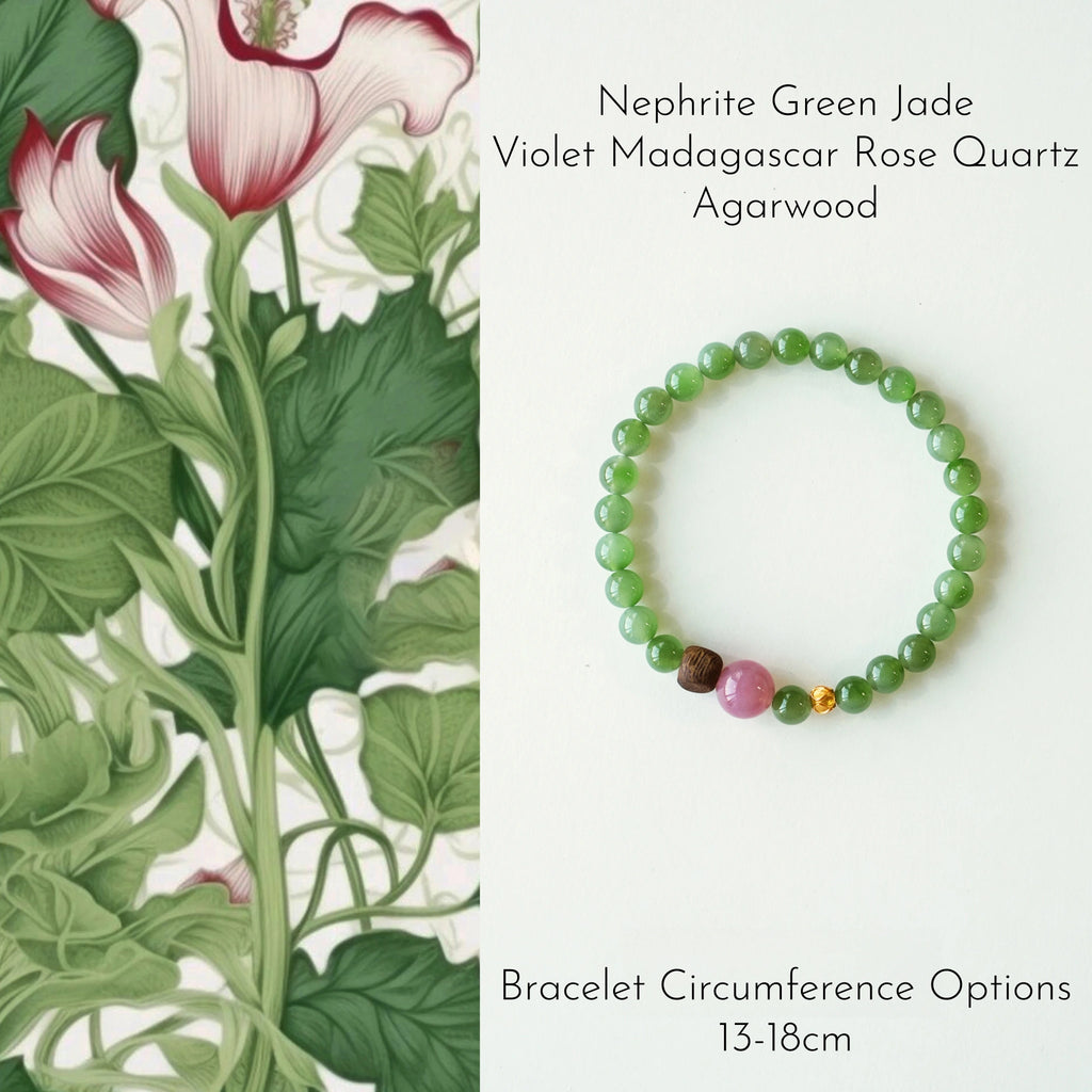 Nephrite Green Jade Gourd Cat's Eye Bracelet - Protection and Healing