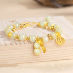 Natural Hetian Jade Peanut Bracelet Necklace Earrings Set