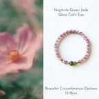 Nephrite Green Jade Gourd Cat's Eye Bracelet - Protection and Healing