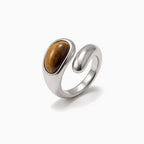 Natural Tiger Eye Stone Ring Serpentine Simple Opening Women's Ring