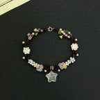 Bracelet tressé floral fait main