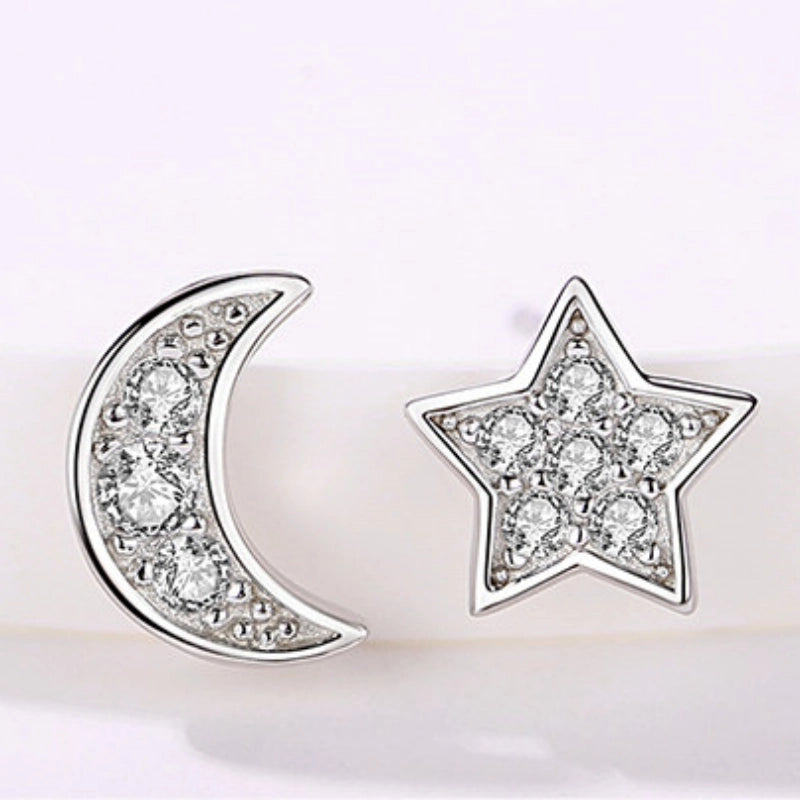 Stellar Drive Intuition Earrings - Moon & Stars Heal Inner Loneliness