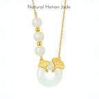 Romantic Ginkgo Leaf Ping An Kou Necklace - Togetherness & Eternity