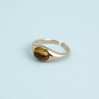 Natural Tiger Eye Stone Ring With Retro Temperament, Light Luxury Versatile Ring