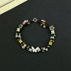 Silver Butterfly & Star Natural Peridot Hand Braided Bracelet - Growth & Abundance Energy