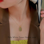 Gentle Natural Hetian Jade Plain Tablet Necklace - Peace & Serenity