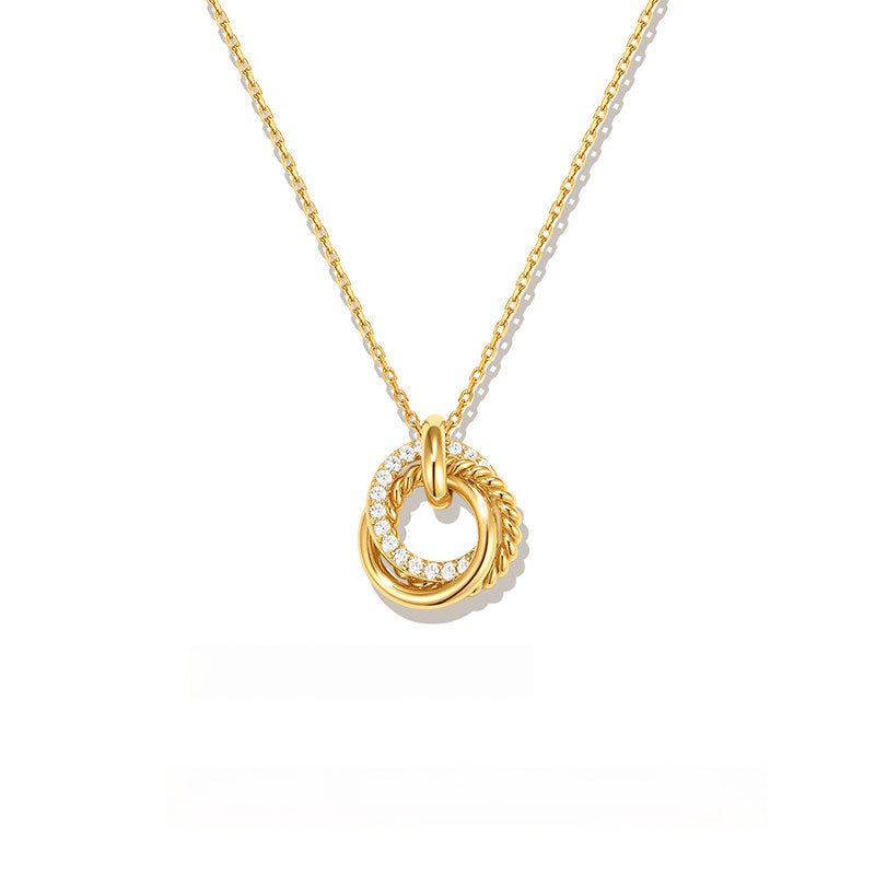 Linked Circles Silver Necklace | Birthday Jewelry for Mom/Grandma