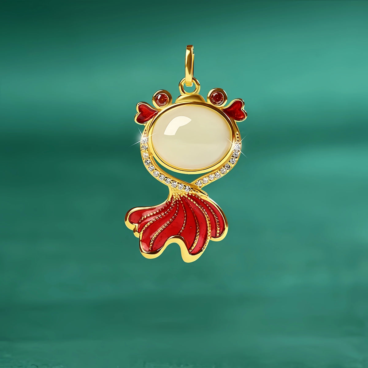 Nephrite Koi Fish Necklace - Symbol of Prosperity and Good Fortune
