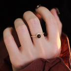 Bague Tigre Œil Rayonnant pour Richesse et Protection — Bague Épingle de Revers Vintage pour Femme