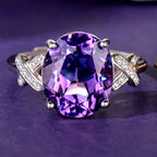 Bague énergétique en améthyste naturelle - Protection tranquille, sagesse douce