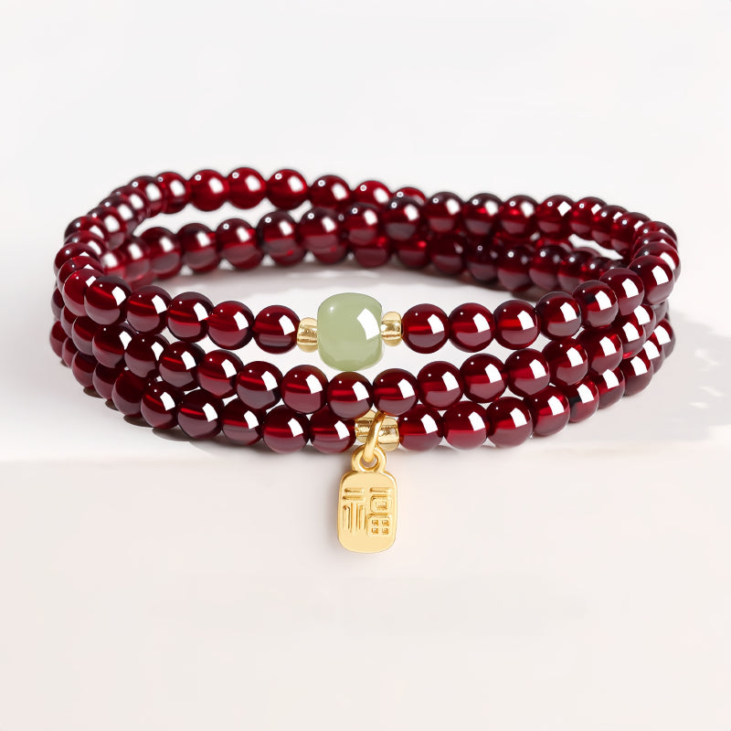 Natural Garnet Multi‑Layer Bracelet - Well‑being & Abundance
