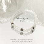 Vintage  Natural Gemstone  Beaded Bracelet - Clarity & Peace
