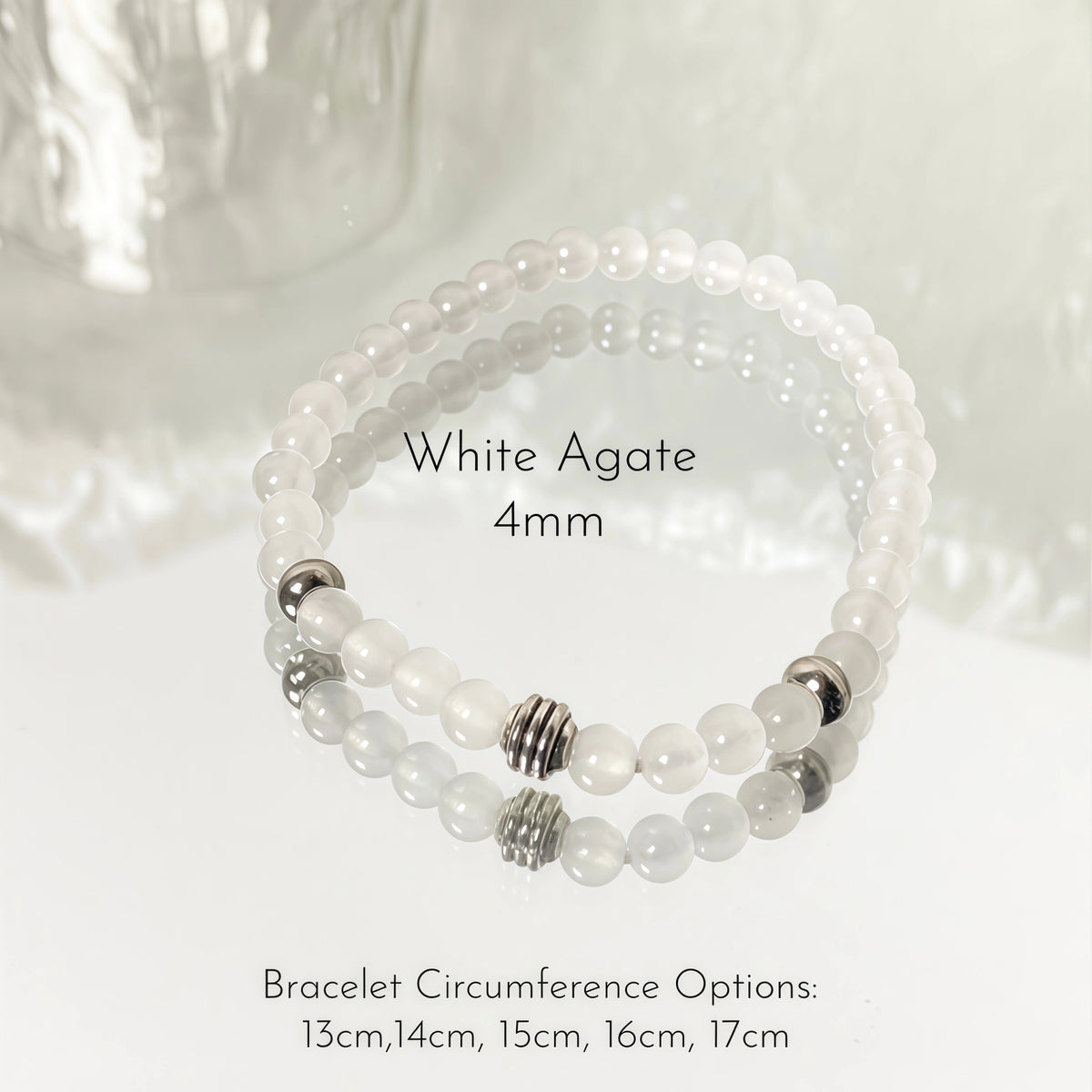 Vintage  Natural Gemstone  Beaded Bracelet - Clarity & Peace