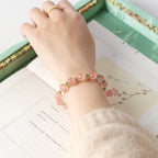 Southern Red Jasper & Hetian Jade Bracelet Necklace Set - Calm Energy for Busy Days