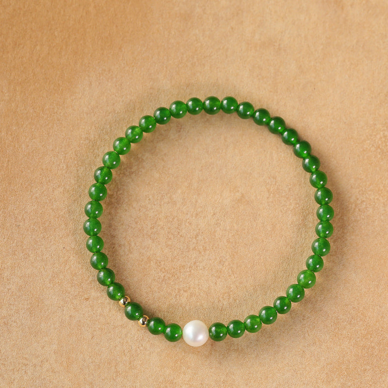 Natural Hetian Jade Lucky Clover/Pearl/Butterfly Bracelets - New Beginnings