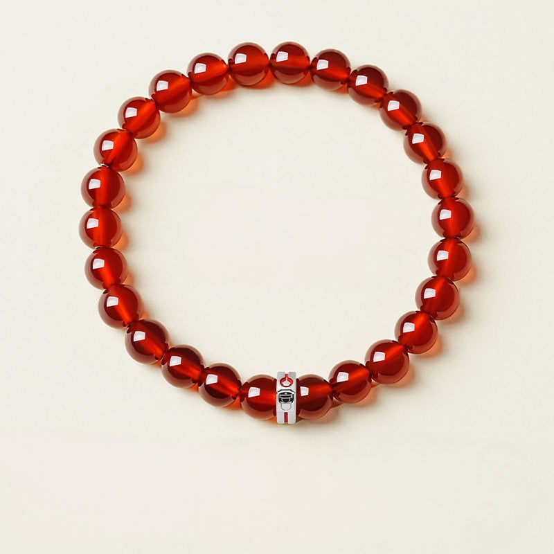 Natural Garnet Beaded Bracelet - Attract Good Fortune & Warm Vibes