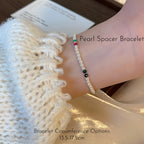 Natural Red Tourmaline & Pearl Stackable Bracelet - Unleash Passion & Soft Elegance